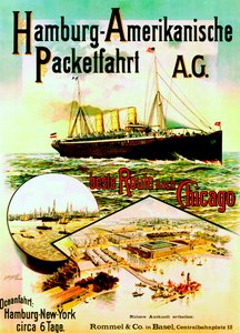 Cartaz publicitário da Hamburg American Line, 1893