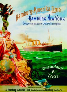 Cartaz publicitário da Hamburg American Line, 1897