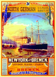 Cartaz publicitário da North German Lloyd Line, 1883