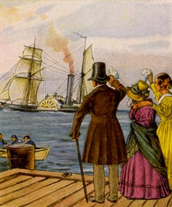 Postschiff / Navio de correio (litografia a cores) de German School
