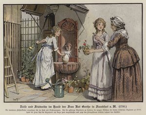 As princesas Louise e Frederica de Mecklenburg-Strelitz na casa da Frau Goethe em Frankfurt de German School