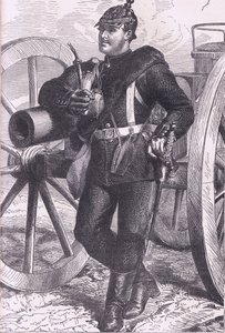 Prussian artiller man, Cassells History of the War between France and Germany publicado por Cassell and Company Limited, c.1890 (litho) de German School
