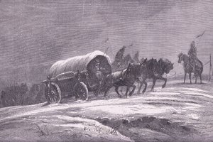 Prussian field post in the snow, Cassells History of the War between France and Germany publicado por Cassell and Company Limited, c.1890 (litho) de German School