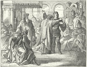 Reconciliação do Santo Imperador Romano Henrique VI e Ricardo Coração de Leão de German School
