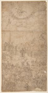 Alegoria religiosa com os sete sacramentos e os sete pecados mortais de German School