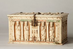 Reliquary caixão, Colónia, Alemanha, c.1150 (madeira e marfim) de German School