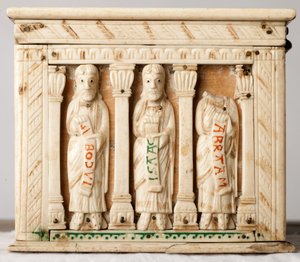 Reliquary caixão, Colónia, Alemanha, c.1150 (madeira e marfim) de German School