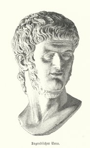 O Imperador Romano Nero na sua juventude (gravura) de German School
