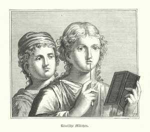 Meninas romanas (gravura) de German School