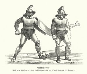 gladiadores romanos (gravura) de German School
