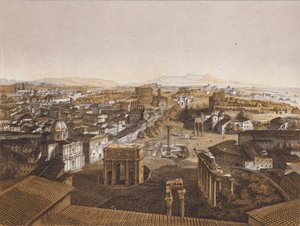 Roma vista do Monte Capitolino (litografia a cores) de German School