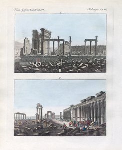 Ruínas de Palmyra (gravura colorida) de German School