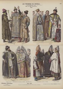 Trajes russos, séculos XVII e XVIII de German School