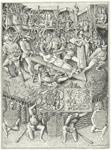 Cena de uma peça de mistério medieval de German School