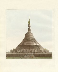 Schomadu, ou o templo dourado em Pegu (gravura colorida) de German School