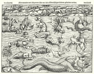Criaturas marinhas (gravura) de German School