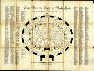 Plano de Assentos da Assembléia Nacional da Igreja de St. Pauls, 1848 de German School