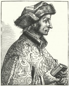 Sebastian Brant, humanista e satirista alemão (gravura) de German School