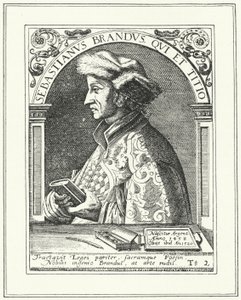 Sebastian Brant, humanista e satirista alemão (gravura) de German School