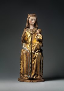 Santuário da Virgem, painel fechado, c.1300 (madeira dourada) de German School