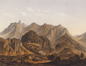 Sítio de Esparta, Grécia (litografia a cores) de German School
