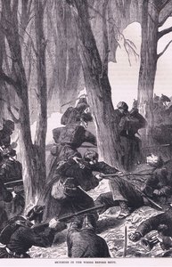 Skirmish in the woods before Metz, Cassells History of the War between France and Germany publicado por Cassell and Company Limited, c.1890 (litho) de German School