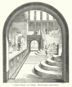 Pequeno teatro de Pompéia, Roma Antiga (gravura) de German School