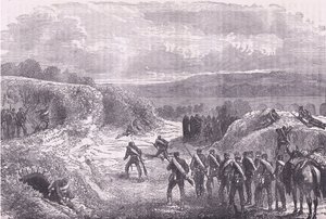 Sortie de Paris, Cassells History of the War between France and Germany publicado por Cassell and Company Limited, c.1890 (litho) de German School
