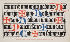 Espécime do Missal de Wurtzburg, escrito por volta de 1470 ou 1480