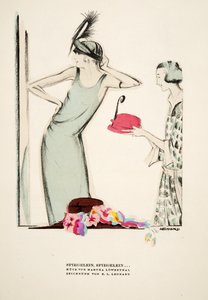 Spiegelein, Spiegelein ..., chapéus de Martha Lowenthal, de Styl, pub.1922 (impressão em pochoir) de German School