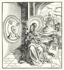 Santo Amalberga de Maubeuge (gravura) de German School