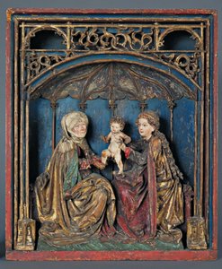 Santa Ana, Maria e o Menino Jesus (Anna Selbdrift) Alto Reno, c.1515 (madeira policromada e dourada) de German School
