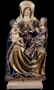 Santa Ana com Virgem e Criança, escultura da escola da Suábia do Sul, Alemanha de German School