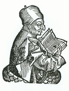 St. Bede (673-735), de &39;Liber Chronicarum&39;, de Hartmann Schedel (1440-1514) 1493 de German School