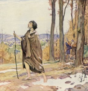 São Francisco a caminho de Gubbio (litografia a cores) de German School