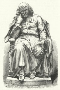 Estátua do filósofo holandês Baruch Spinoza em Haia (gravura) de German School