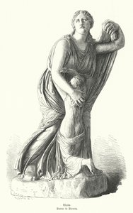 Estátua de Niobe protegendo um de seus filhos de Artemis e Apollo (gravura) de German School