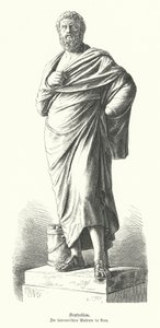 Estátua de Sófocles, dramaturgo grego antigo (gravura) de German School