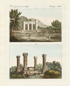 Estranhos memoriais em Abissínia (gravura colorida) de German School