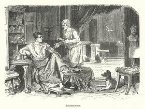 Estudar em uma casa romana (gravura) de German School