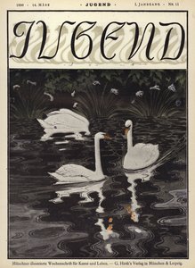 Cisnes em um lago de German School
