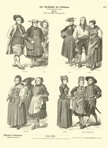 Fatos suíços, finais do século XVIII (gravura) de German School