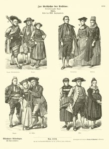 Trajes suíços, final do século XVIII de German School