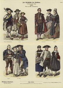 Trajes suíços, final do século XVIII de German School
