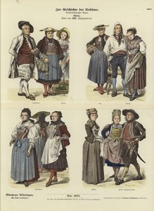 Trajes suíços, final do século XVIII de German School