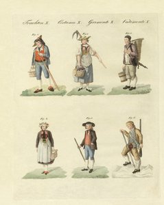 Vestidos suíços (gravação a cores) de German School