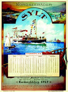 Sylt, propaganda publicitária da Sylt Steamship Company, 1899