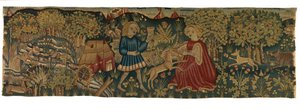 Faixa de tapeçaria representando a Virgem e o Unicórnio, possivelmente de Arras de German School