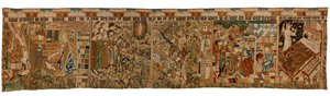 Faixa de tapeçaria representando o profeta Balaarm e a história dos Magos, da Média Germânia de German School