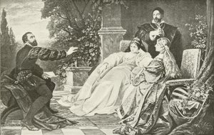 Tasso e os dois Eleanors (gravura) de German School